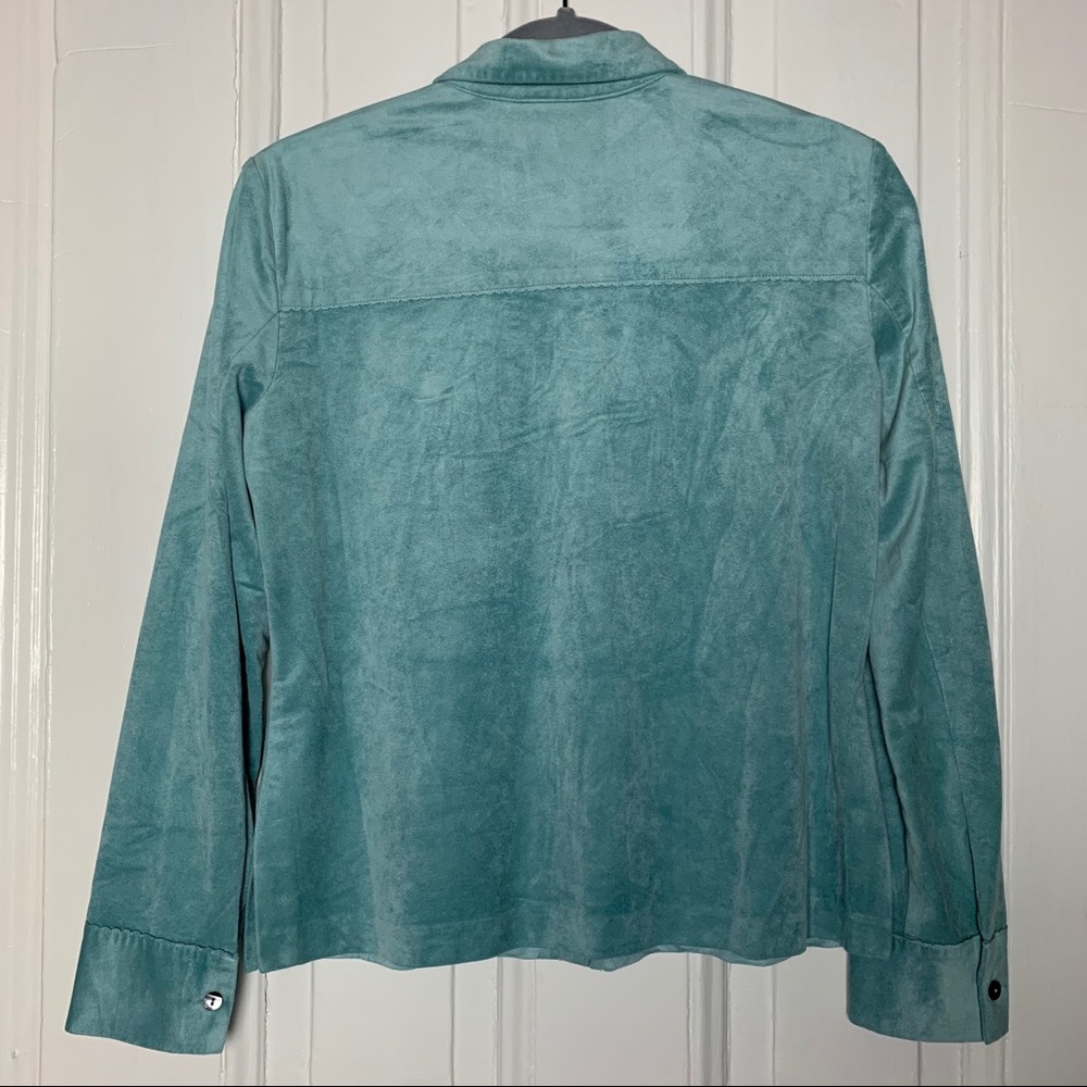 π Turquoise Faux Suede Top - Picture 5 of 12